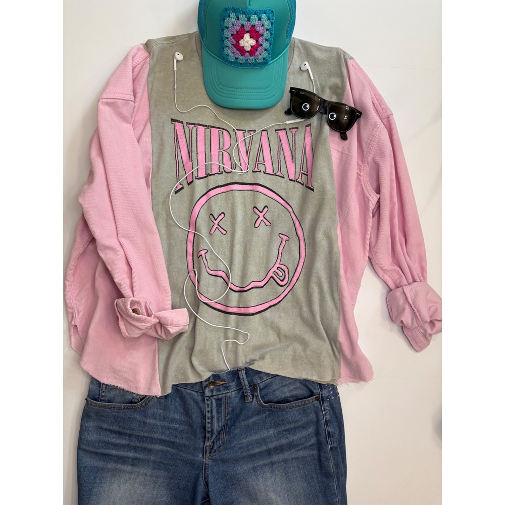 Nirvana‎ Smiley Face Campfire shirt